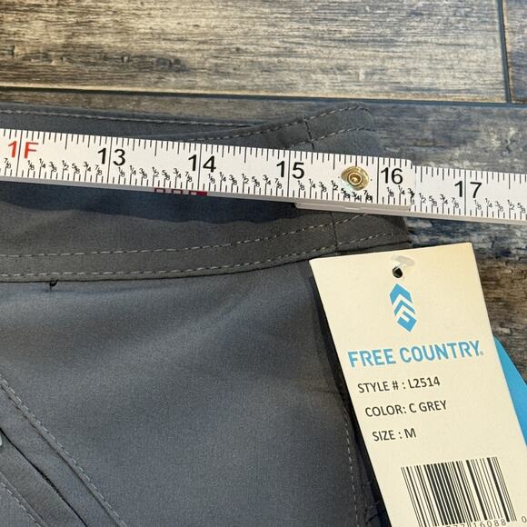 Free Country Shorts Womens Medium Grey Swim Trunks Boardshorts UPF Quick Dry NEW - Picture 13 of 16